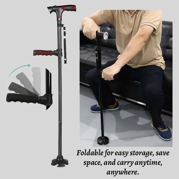 🎉 LIMITED TIME 50% OFF! 🦯 Multifunctional Folding Cane – Safe Steps, Day & Night ⏰