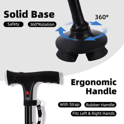🎉 LIMITED TIME 50% OFF! 🦯 Multifunctional Folding Cane – Safe Steps, Day & Night ⏰