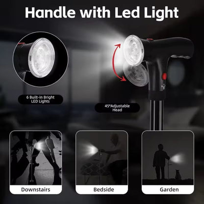🎉 LIMITED TIME 50% OFF! 🦯 Multifunctional Folding Cane – Safe Steps, Day & Night ⏰