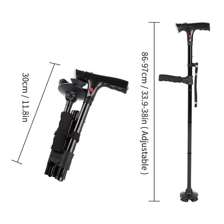 🎉 LIMITED TIME 50% OFF! 🦯 Multifunctional Folding Cane – Safe Steps, Day & Night ⏰