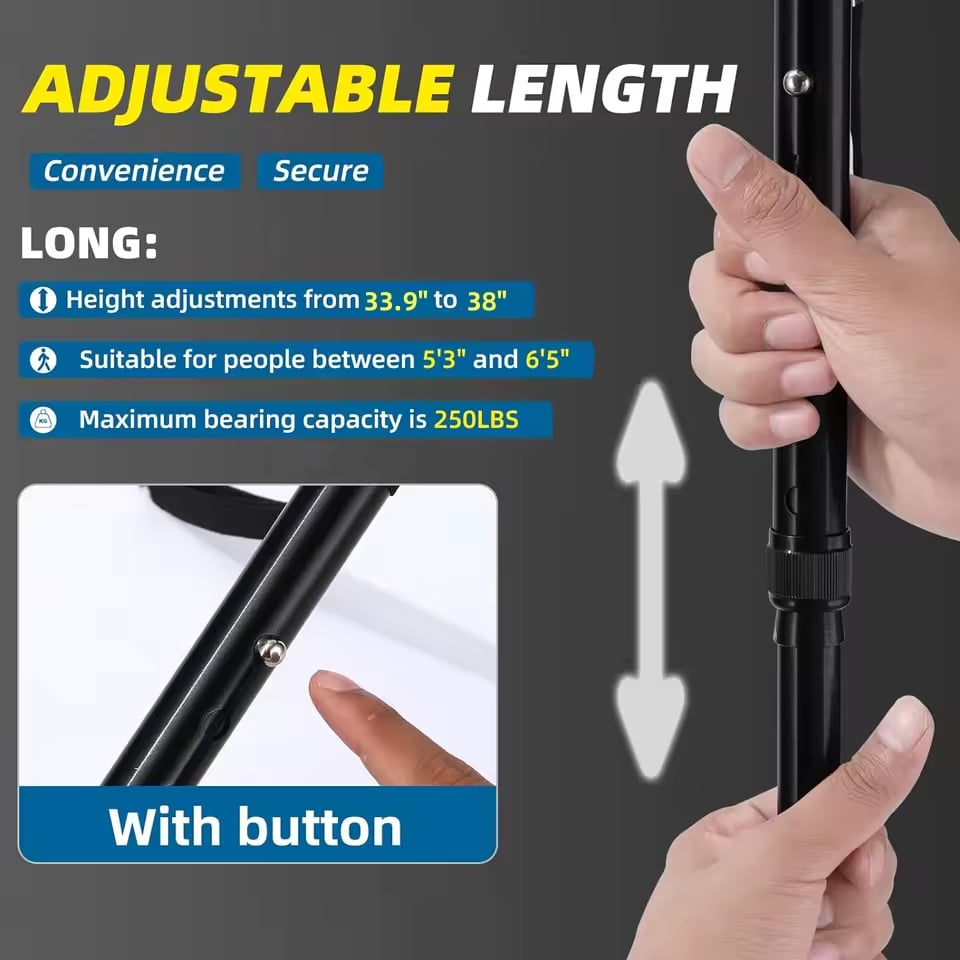 🎉 LIMITED TIME 50% OFF! 🦯 Multifunctional Folding Cane – Safe Steps, Day & Night ⏰